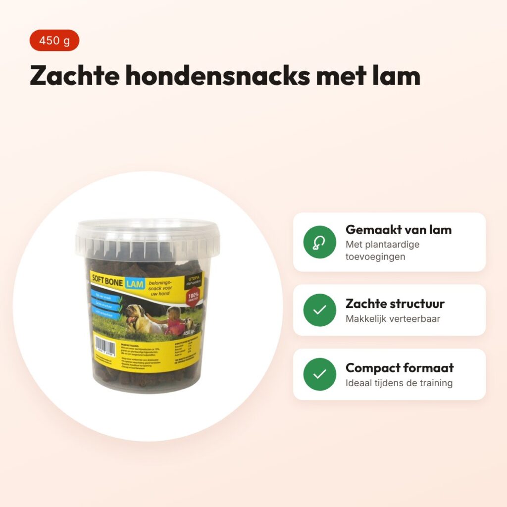Utopia Soft Bones lam 450 g – zachte hondensnacks – voordelen