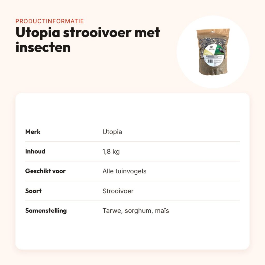 Utopia strooivoer met insecten 1,8 kg – luxe tuinvogelvoer – productinformatie