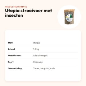 Utopia strooivoer met insecten 1,8 kg – luxe tuinvogelvoer – productinformatie