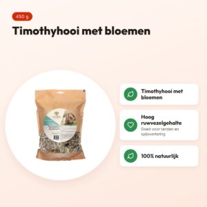 Utopia timothyhooi met bloemen 450 g – voor konijnen en knaagdieren – voordelen