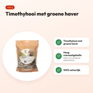 Utopia timothyhooi met groene haver 450 g – voor konijnen en knaagdieren – voordelen