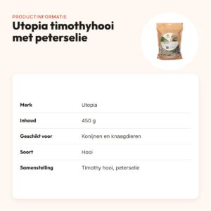 Utopia timothyhooi met peterselie 450 g – voor konijnen en knaagdieren – productinformatie