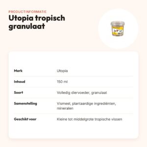 Utopia tropisch granulaat visvoer 150 ml – 0,5-1,5 mm – productinformatie