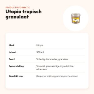 Utopia tropisch granulaat visvoer 350 ml – 0,5-1,5 mm – productinformatie