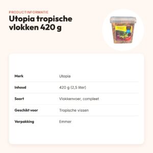 Utopia tropische vlokken 420 g (2,5 liter) – compleet visvoer in emmer – productinformatie
