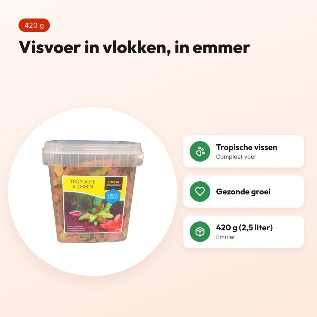 Utopia tropische vlokken 420 g (2,5 liter) – compleet visvoer in emmer – voordelen