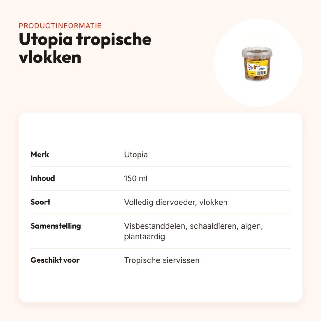 Utopia tropische vlokken visvoer 150 ml – productinformatie