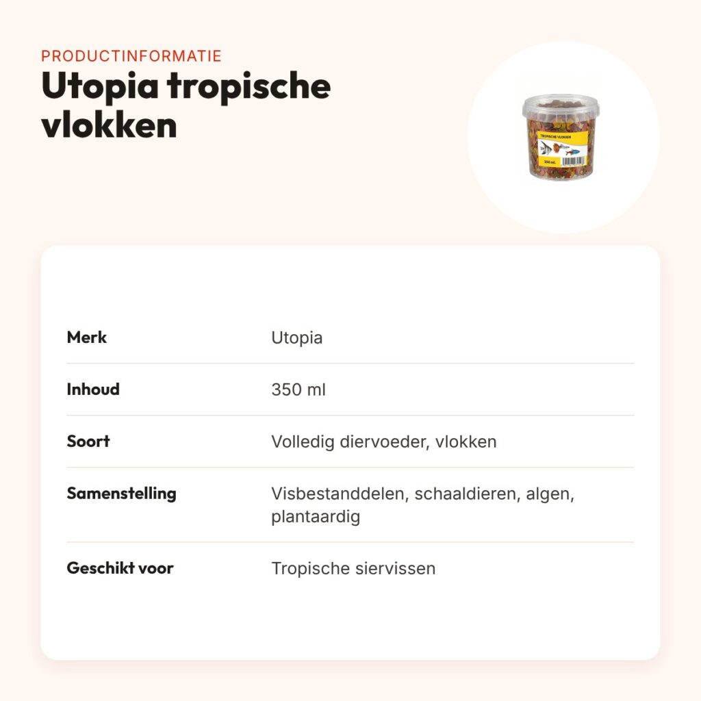 Utopia tropische vlokken visvoer 350 ml – productinformatie