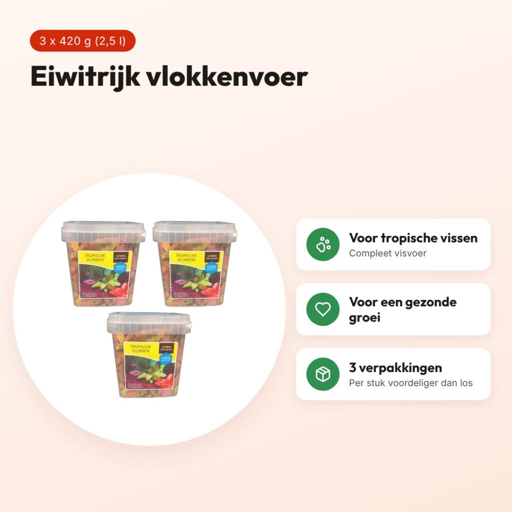 Utopia tropische vlokken visvoer 420 g – eiwitrijk, multipack 3 stuks – voordelen