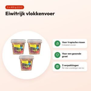 Utopia tropische vlokken visvoer 420 g – eiwitrijk, multipack 3 stuks – voordelen