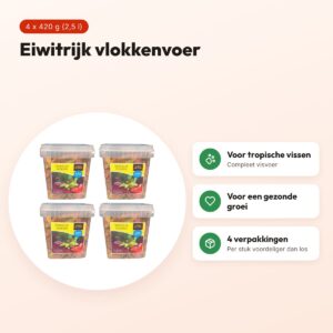 Utopia tropische vlokken visvoer 420 g – eiwitrijk, multipack 4 stuks – voordelen