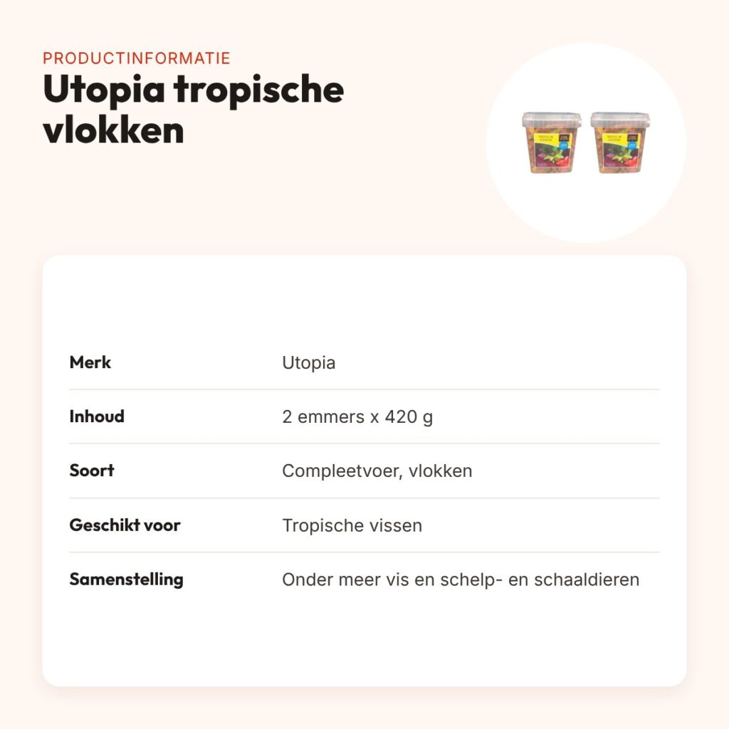 Utopia tropische vlokken visvoer 420 g – multipack 2 stuks – productinformatie