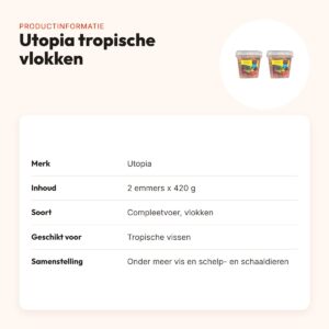Utopia tropische vlokken visvoer 420 g – multipack 2 stuks – productinformatie