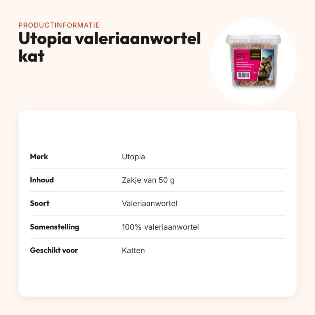 Utopia valeriaanwortel kat 50 g – natuurlijk kruid – productinformatie