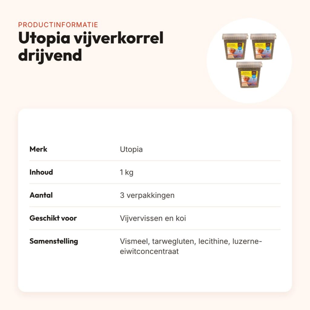 Utopia vijverkorrel drijvend 3 mm 1 kg – multipack 3 stuks – productinformatie