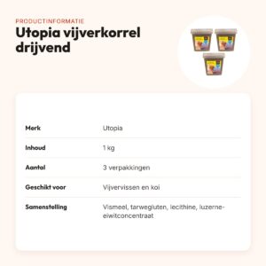 Utopia vijverkorrel drijvend 3 mm 1 kg – multipack 3 stuks – productinformatie