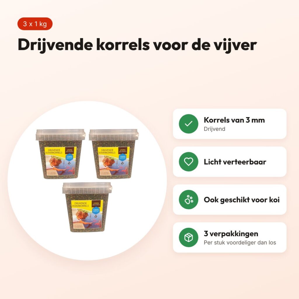 Utopia vijverkorrel drijvend 3 mm 1 kg – multipack 3 stuks – voordelen