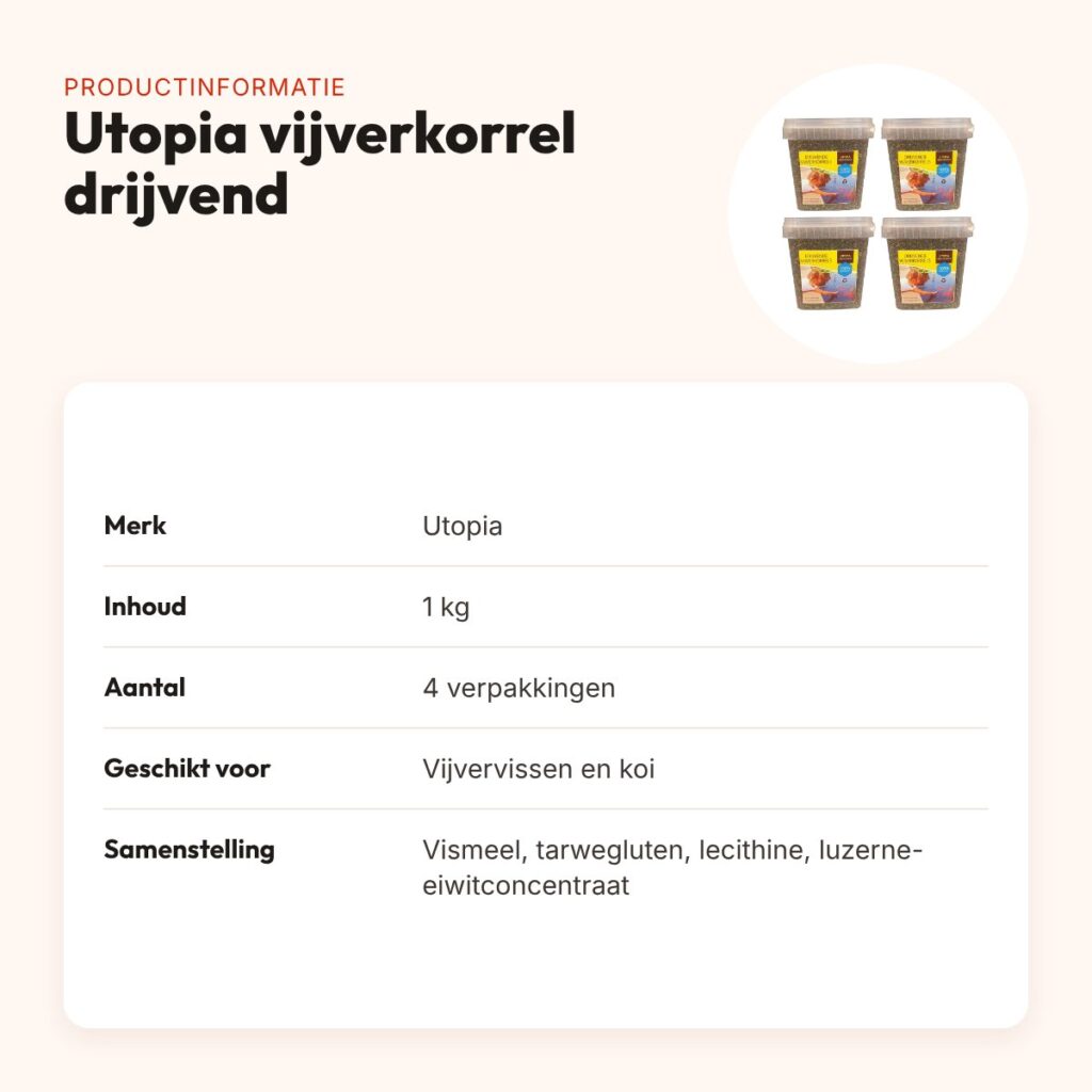 Utopia vijverkorrel drijvend 3 mm 1 kg – multipack 4 stuks – productinformatie