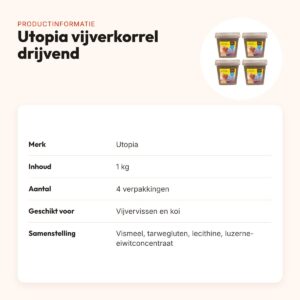 Utopia vijverkorrel drijvend 3 mm 1 kg – multipack 4 stuks – productinformatie