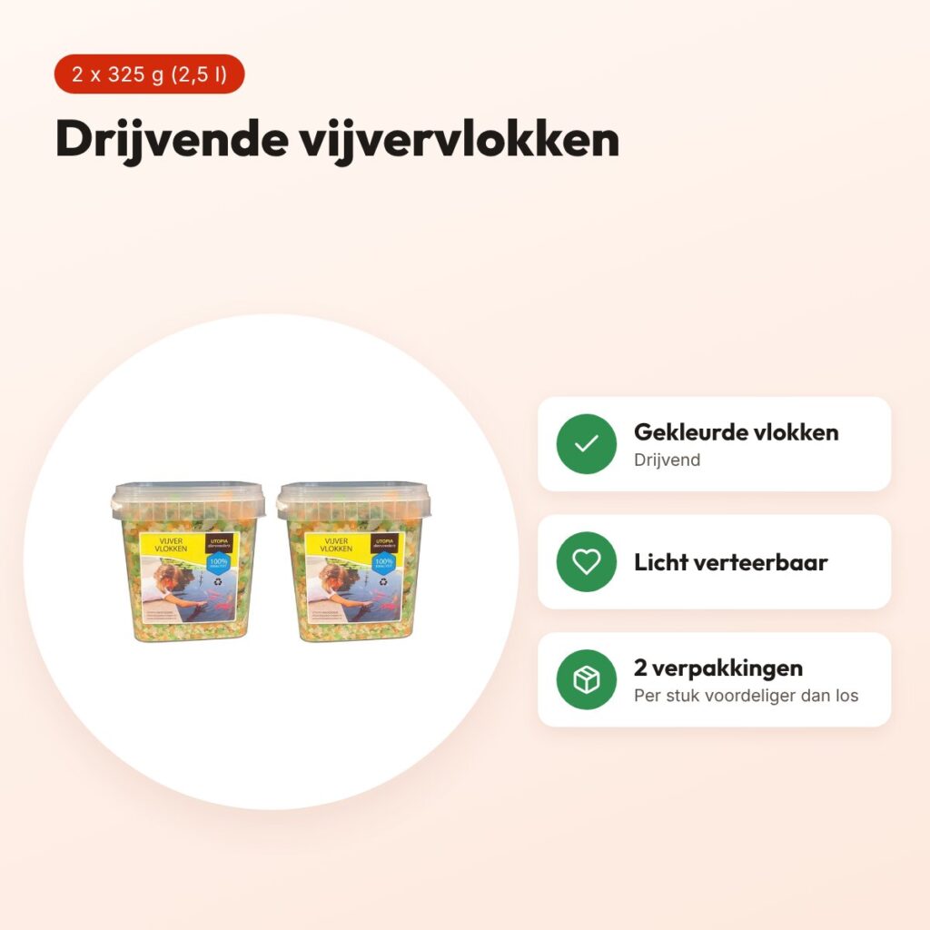 Utopia vijvervlokken drijvend 325 g (2,5 l) – multipack 2 stuks – voordelen