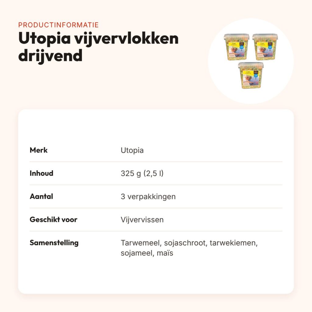 Utopia vijvervlokken drijvend 325 g (2,5 l) – multipack 3 stuks – productinformatie