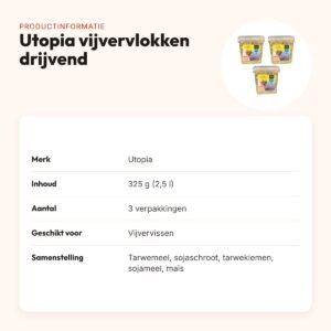 Utopia vijvervlokken drijvend 325 g (2,5 l) – multipack 3 stuks – productinformatie