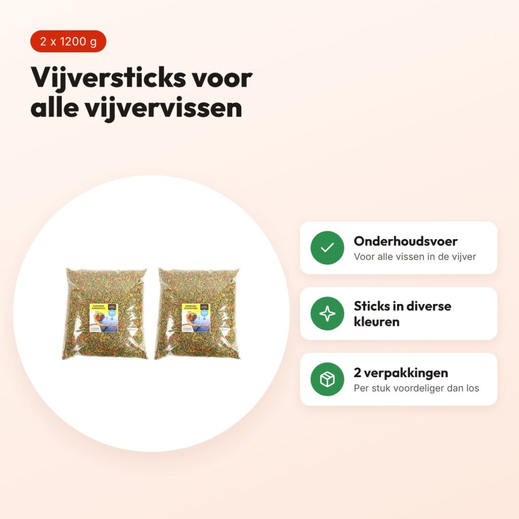 Utopia vijvervoer gemengde vijversticks 1200 g – multipack 2 stuks – voordelen