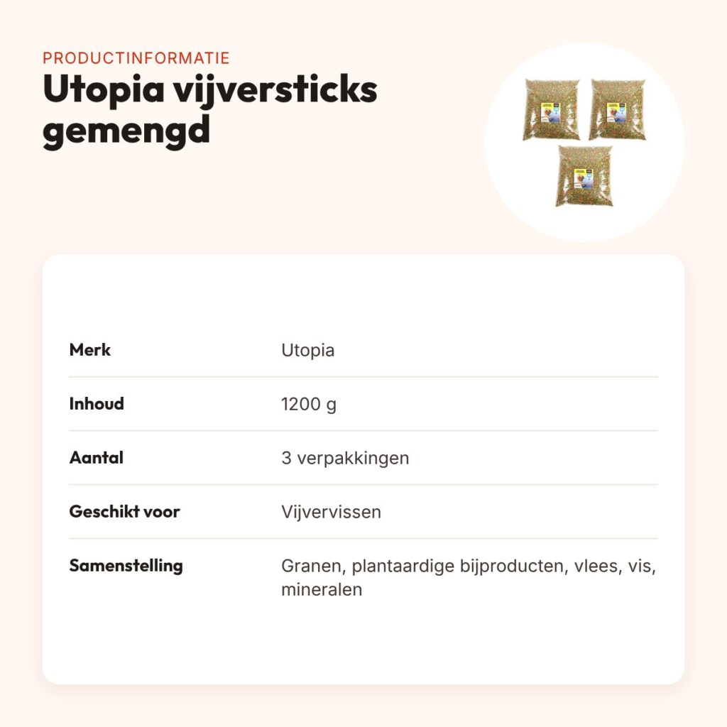 Utopia vijvervoer gemengde vijversticks 1200 g – multipack 3 stuks – productinformatie