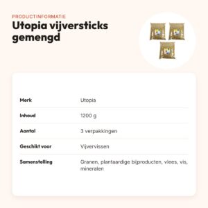 Utopia vijvervoer gemengde vijversticks 1200 g – multipack 3 stuks – productinformatie