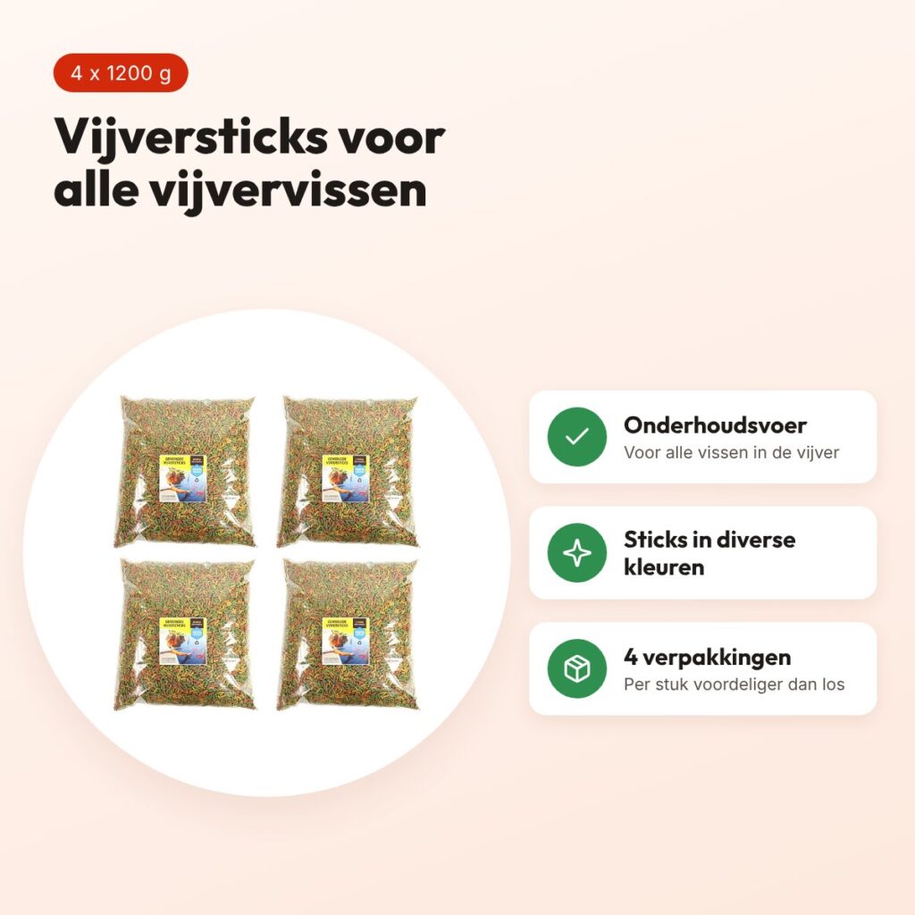 Utopia vijvervoer gemengde vijversticks 1200 g – multipack 4 stuks – voordelen