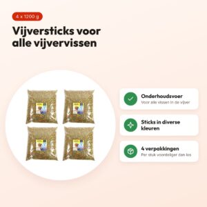 Utopia vijvervoer gemengde vijversticks 1200 g – multipack 4 stuks – voordelen