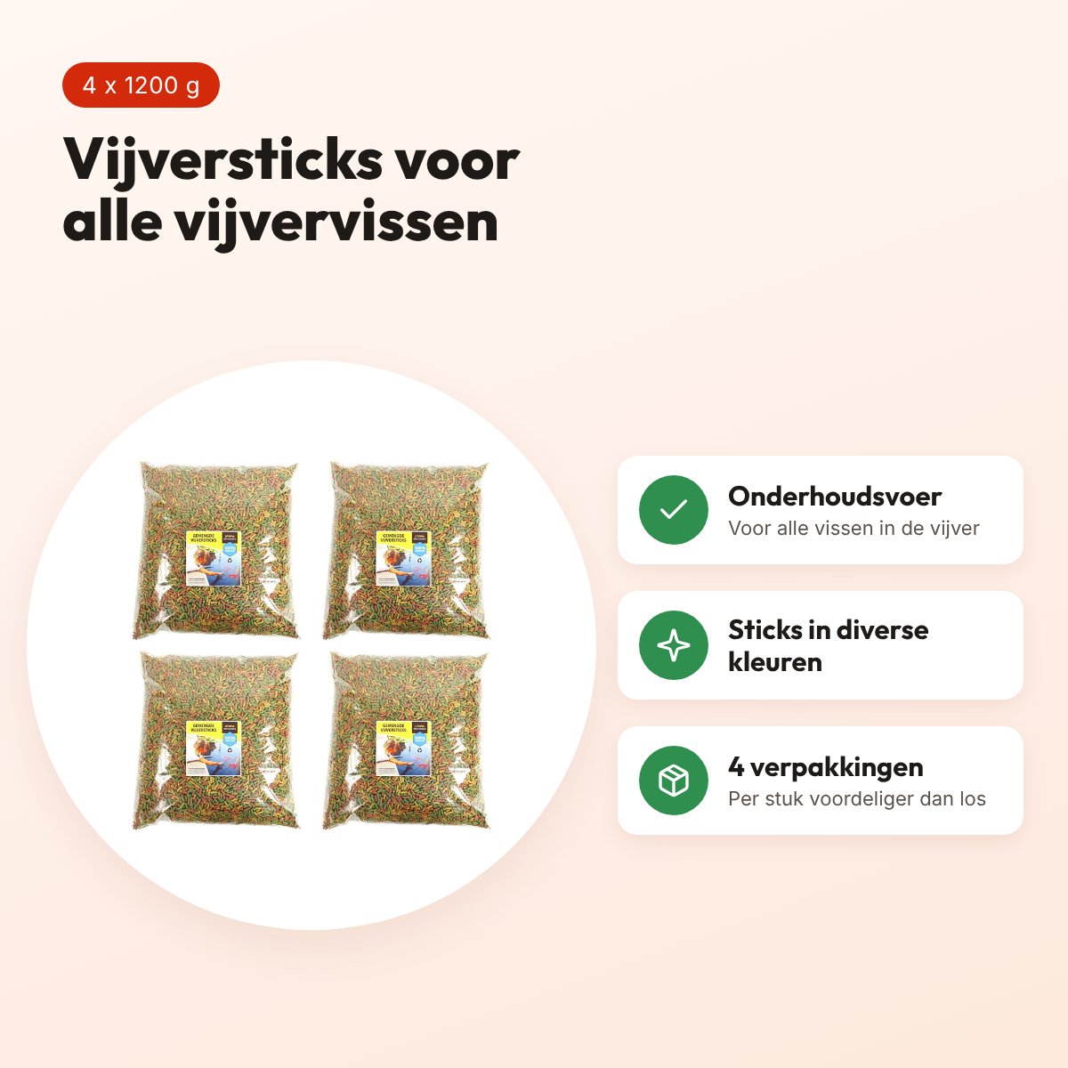 Utopia vijvervoer gemengde vijversticks 1200 g – multipack 4 stuks – voordelen