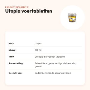 Utopia voertabletten visvoer 150 ml – zinkend, voor bodemvissen – productinformatie
