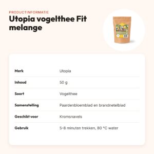 Utopia vogelthee Fit melange 50 g – kruidenmix voor kromsnavels – productinformatie