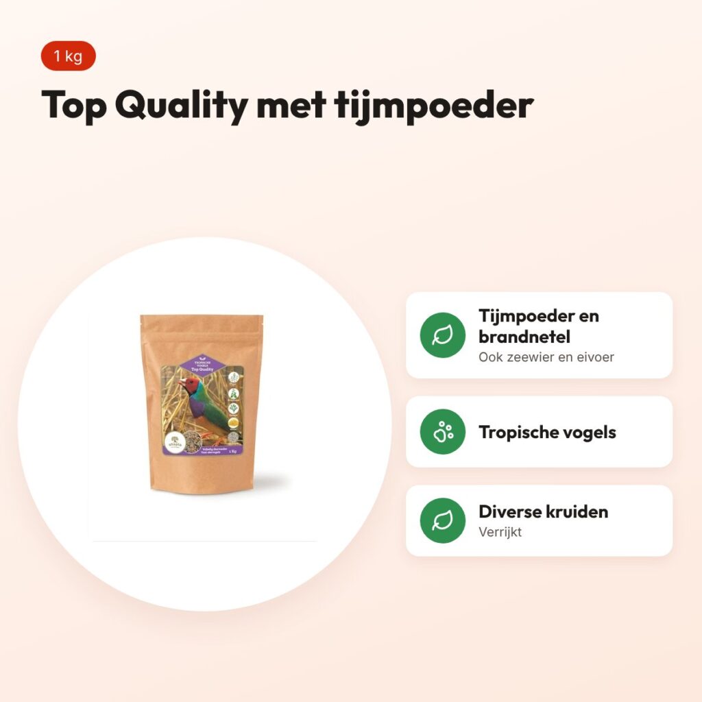 Utopia vogelvoer tropische vogels Top Quality 1 kg – met tijmpoeder – voordelen