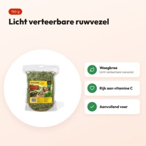 Utopia weegbree 150 g – ruwvoer voor konijnen en knaagdieren – voordelen