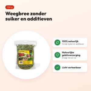 Utopia weegbree 750 g – snack voor konijnen en knaagdieren – voordelen