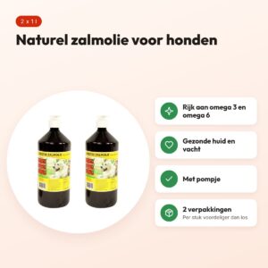 Utopia zalmolie hond naturel 1 l met pompje – multipack 2 stuks – voordelen