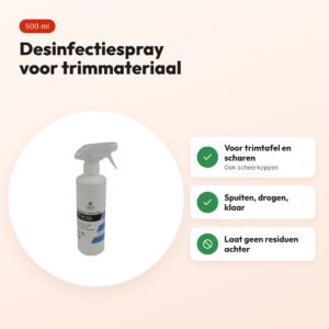 Veip Acticid desinfectiespray voor materialen 500 ml – trimtafel en scharen – voordelen