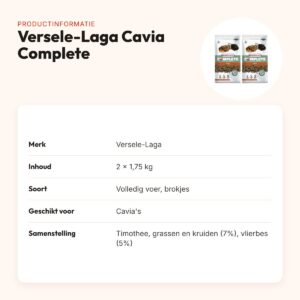 Versele-Laga Cavia Complete caviavoer 1,75 kg – multipack 2 stuks – productinformatie