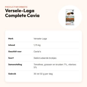 Versele-Laga Complete Cavia caviavoer 1,75 kg – geëxtrudeerde brokjes – productinformatie