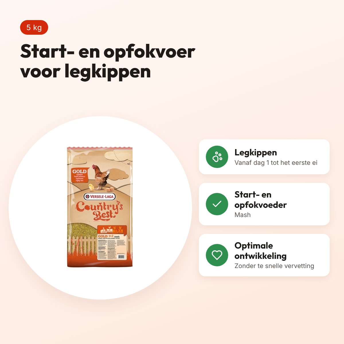 Versele-Laga Country's Best Gold 1&2 mash 5 kg – start- en opfokvoer – voordelen
