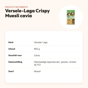 Versele-Laga Crispy Muesli cavia 850 g – met extra vitamine C – productinformatie