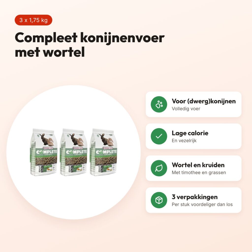 Versele-Laga Cuni Complete konijnenvoer 1,75 kg – multipack 3 stuks – voordelen