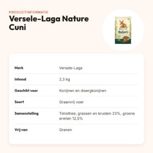 Versele-Laga Nature Cuni konijnenvoer graanvrij 2,3 kg – productinformatie