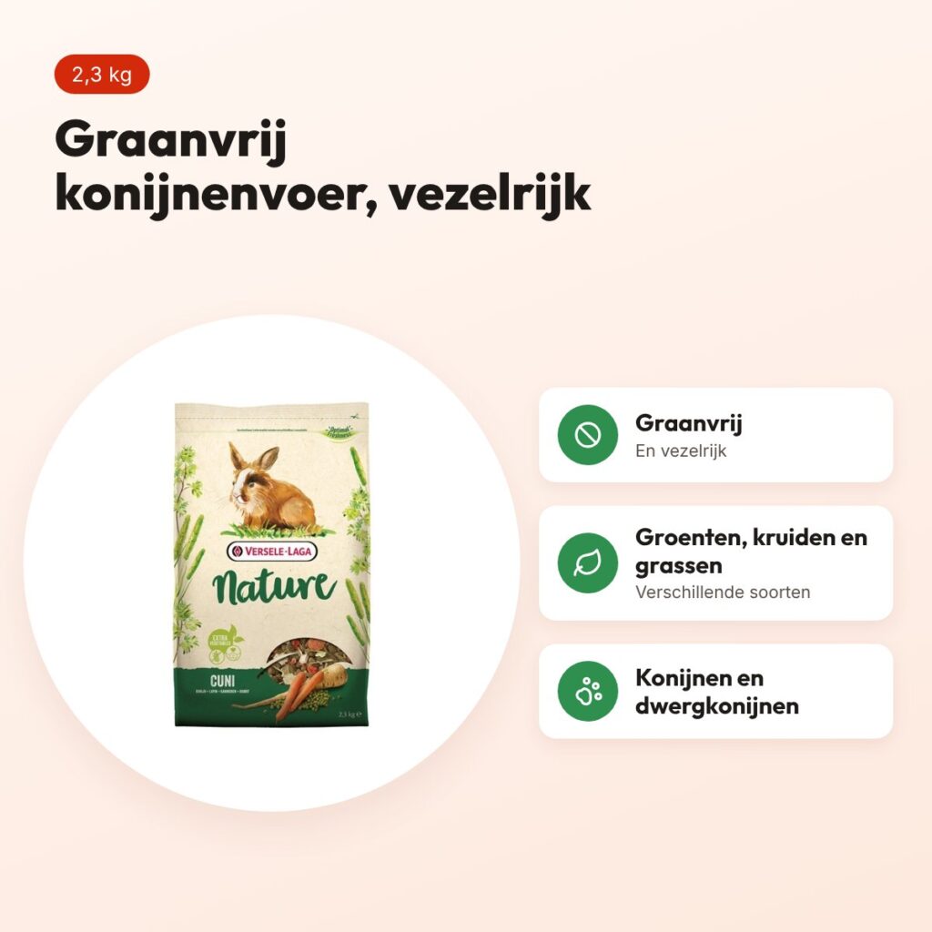 Versele-Laga Nature Cuni konijnenvoer graanvrij 2,3 kg – voordelen