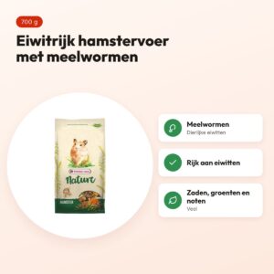Versele-Laga Nature Hamster hamstervoer 700 g – met meelwormen – voordelen