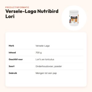 Versele-Laga Nutribird Lori poeder 700 g – voer voor lori's – productinformatie