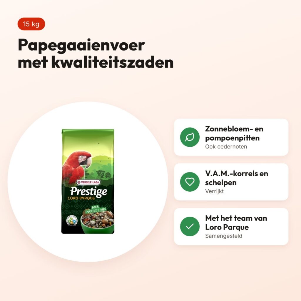 Versele-Laga Prestige Ara Parrot Mix 15 kg – papegaaienvoer zadenmix – voordelen
