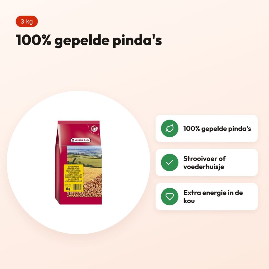 Versele-Laga Prestige gepelde pinda's 3 kg – aanvullend voer tuinvogels – voordelen